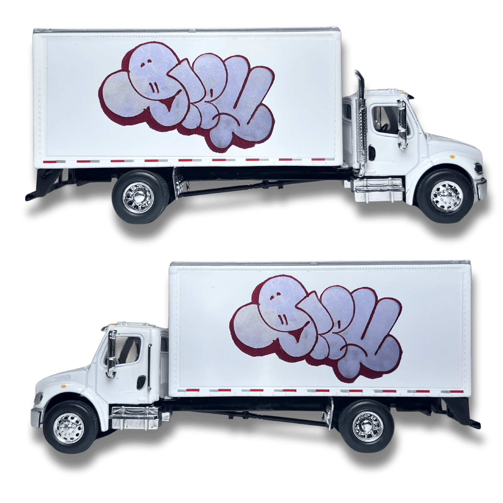 Grey Collectable box truck side by side